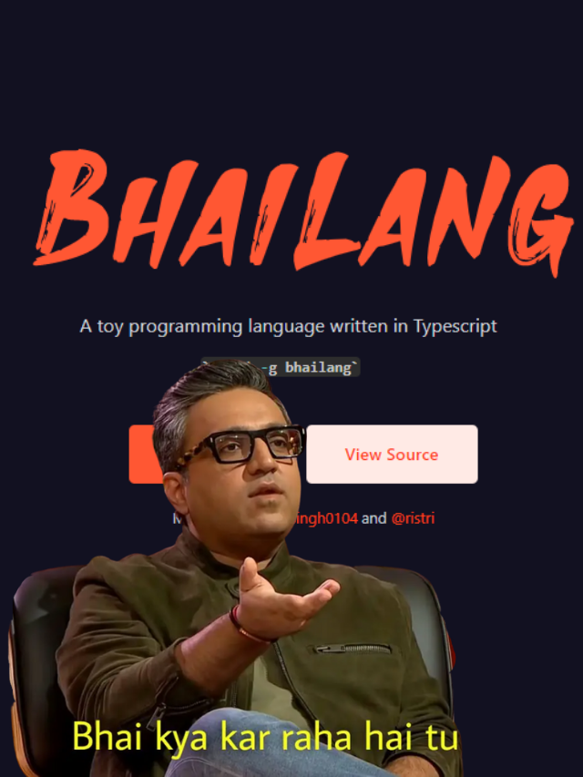 New Indian Programming Language “Bhai Lang”